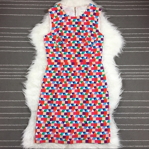 kate spade Dresses & Skirts - Kate Spade Abbey Geometric Print silk cotton dress